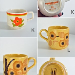 YOU CHOOSE: Vintage 60s 70s 80s Ceramic Mug / Earthenware / Floral / Geese / Kitten / Groovy / Mushrooms image 8