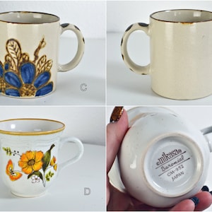 YOU CHOOSE: Vintage 60s 70s 80s Ceramic Mug / Earthenware / Floral / Geese / Kitten / Groovy / Mushrooms image 4