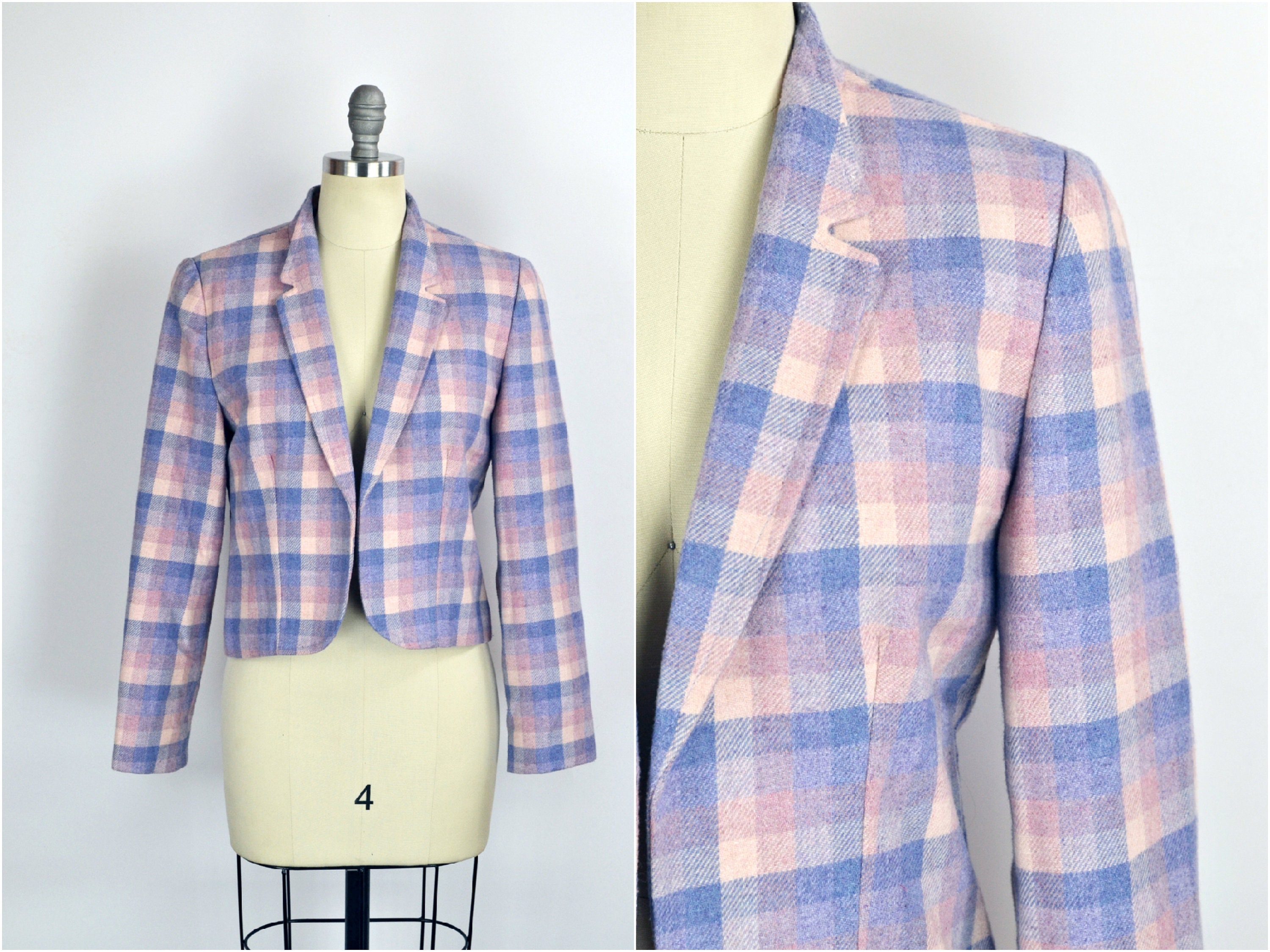 70s Pink Plaid Suit - Etsy