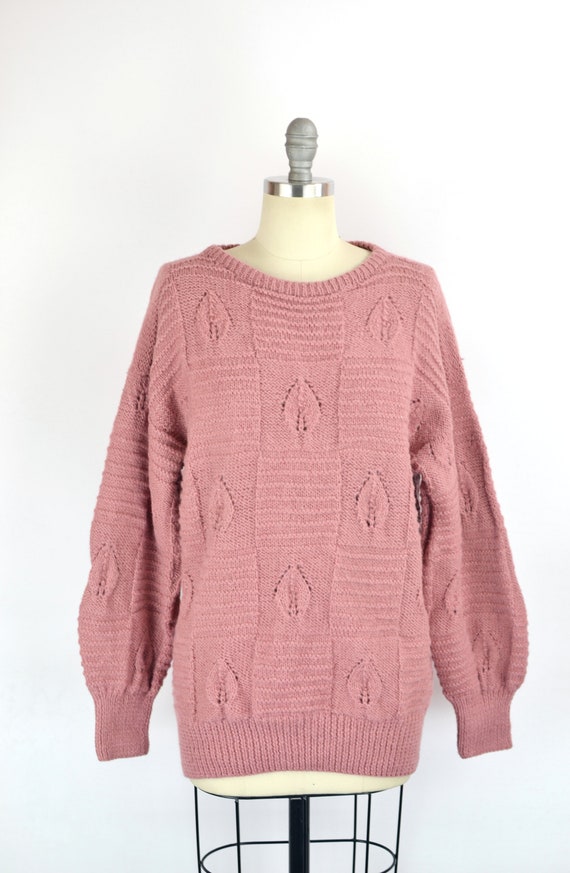 Women's Vintage 80s Mauve Pink Alpaca and Wool Bl… - image 2