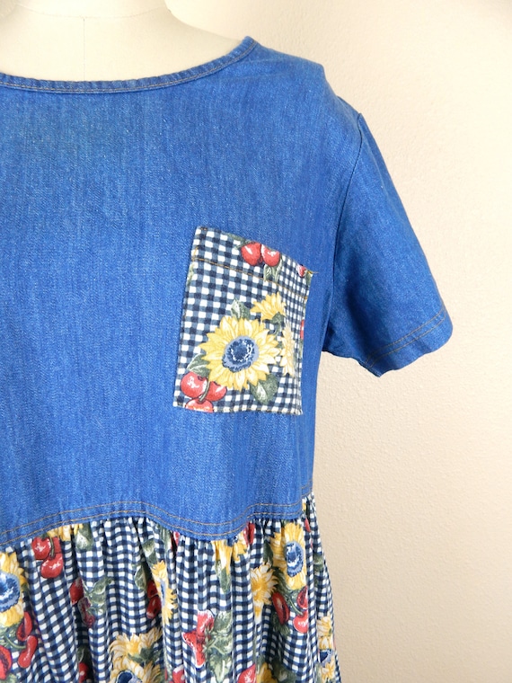 Women's Vintage 90s Grunge Cottage Core Sunflower… - image 6