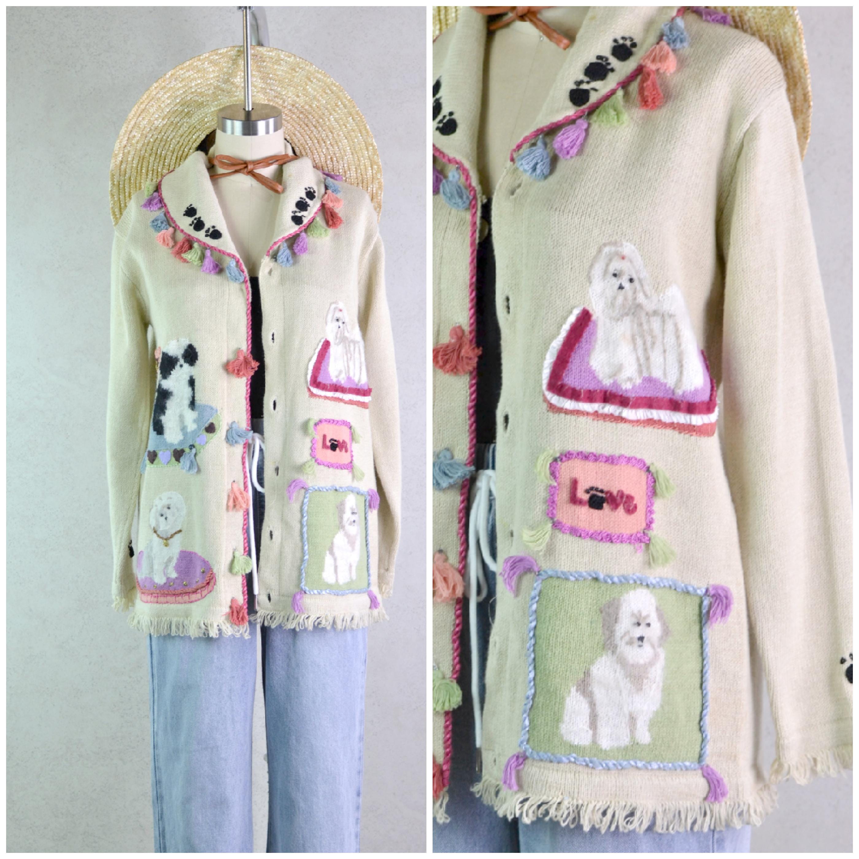 刺繍 ニット カーディガン ヴィンテージ storybook 女の子 人形 黄 刺繍 ニット カーディガン ヴィンテージ storybook 女の子 人形 黄