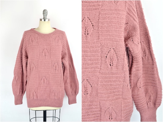 Women's Vintage 80s Mauve Pink Alpaca and Wool Bl… - image 1