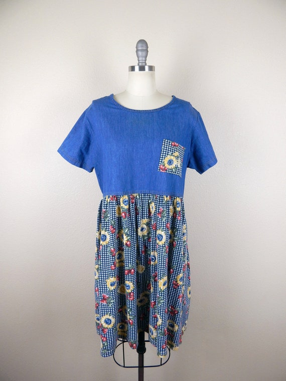 Women's Vintage 90s Grunge Cottage Core Sunflower… - image 2