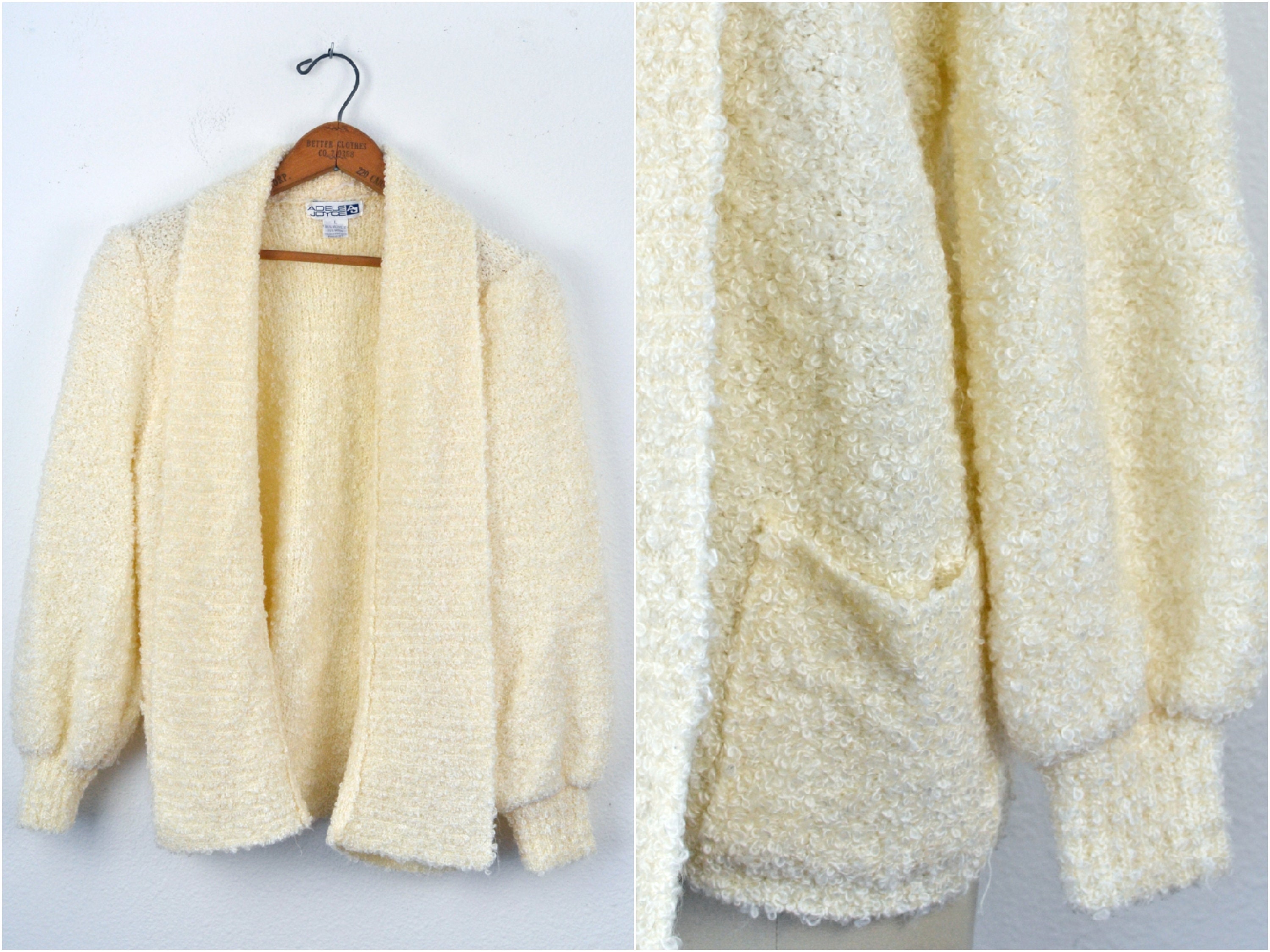 Cream Boucle Sweater - Etsy