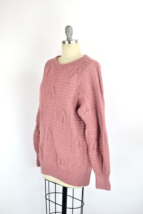 Women's Vintage 80s Mauve Pink Alpaca and Wool Bl… - image 3