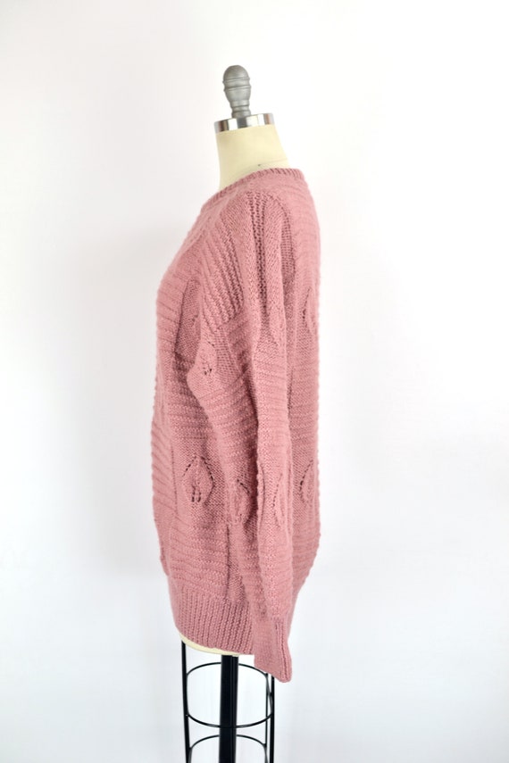 Women's Vintage 80s Mauve Pink Alpaca and Wool Bl… - image 4