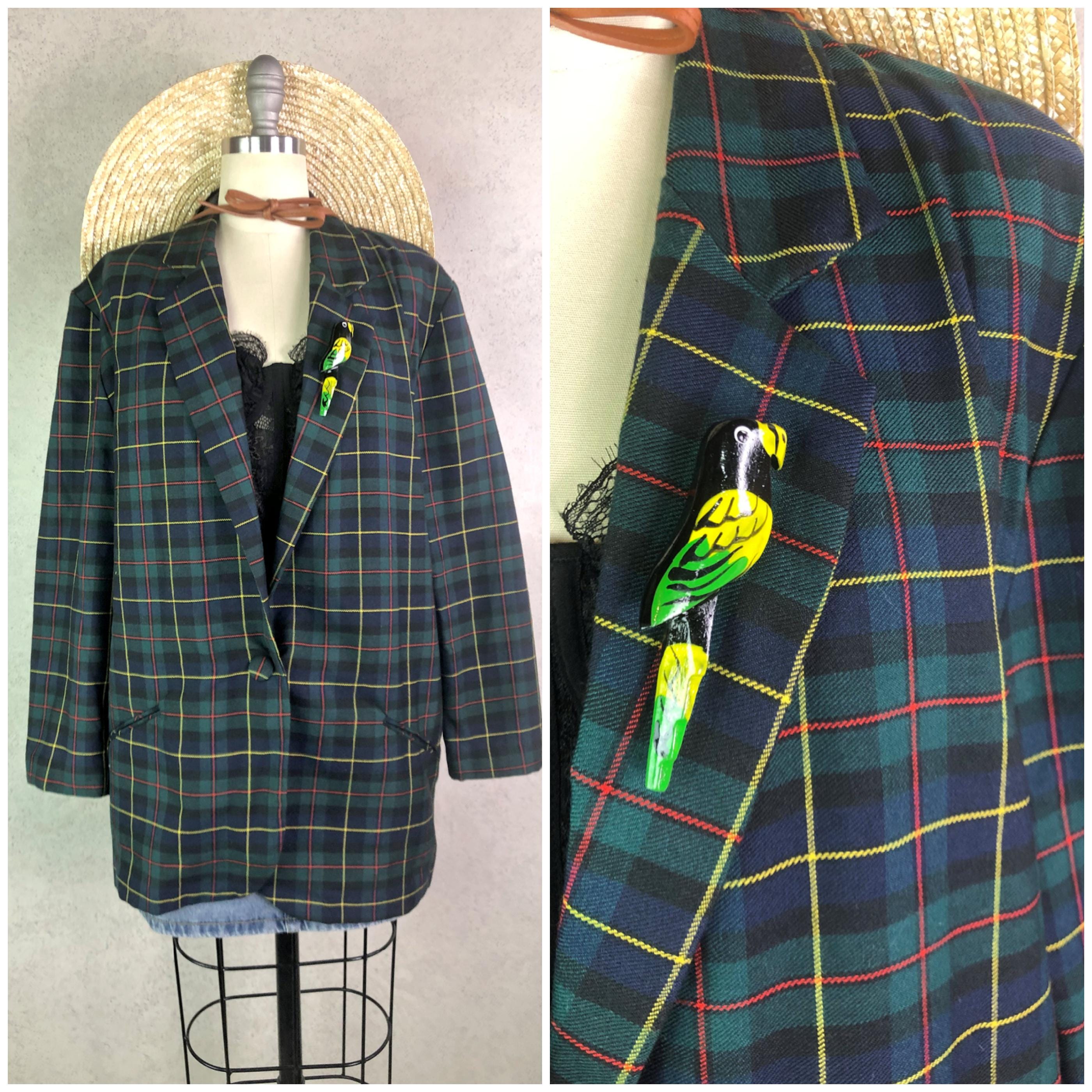 80s Plaid Jacket - Etsy 80s Plaid Jacket - Etsy