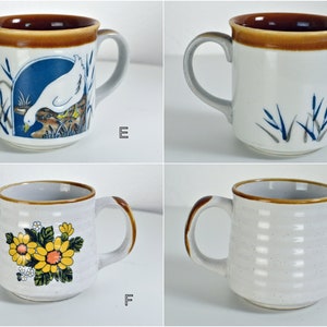 YOU CHOOSE: Vintage 60s 70s 80s Ceramic Mug / Earthenware / Floral / Geese / Kitten / Groovy / Mushrooms image 5