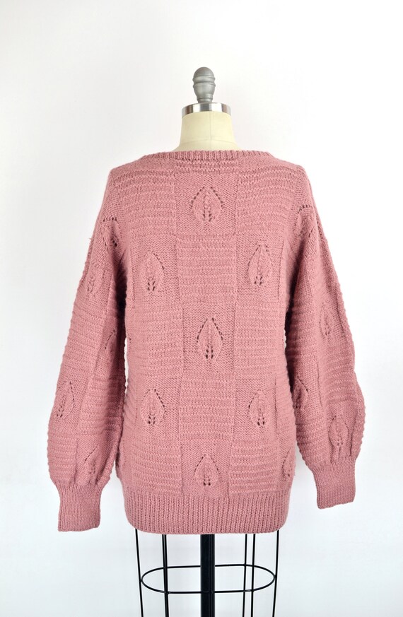 Women's Vintage 80s Mauve Pink Alpaca and Wool Bl… - image 5