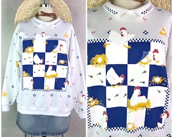 Vintage Christmas Spumoni by Franco Teddy Collared Sweatshirt Size