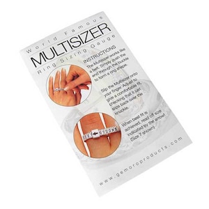 Multisizer, plastic ring sizer, ring sizing, finger measurement for ring