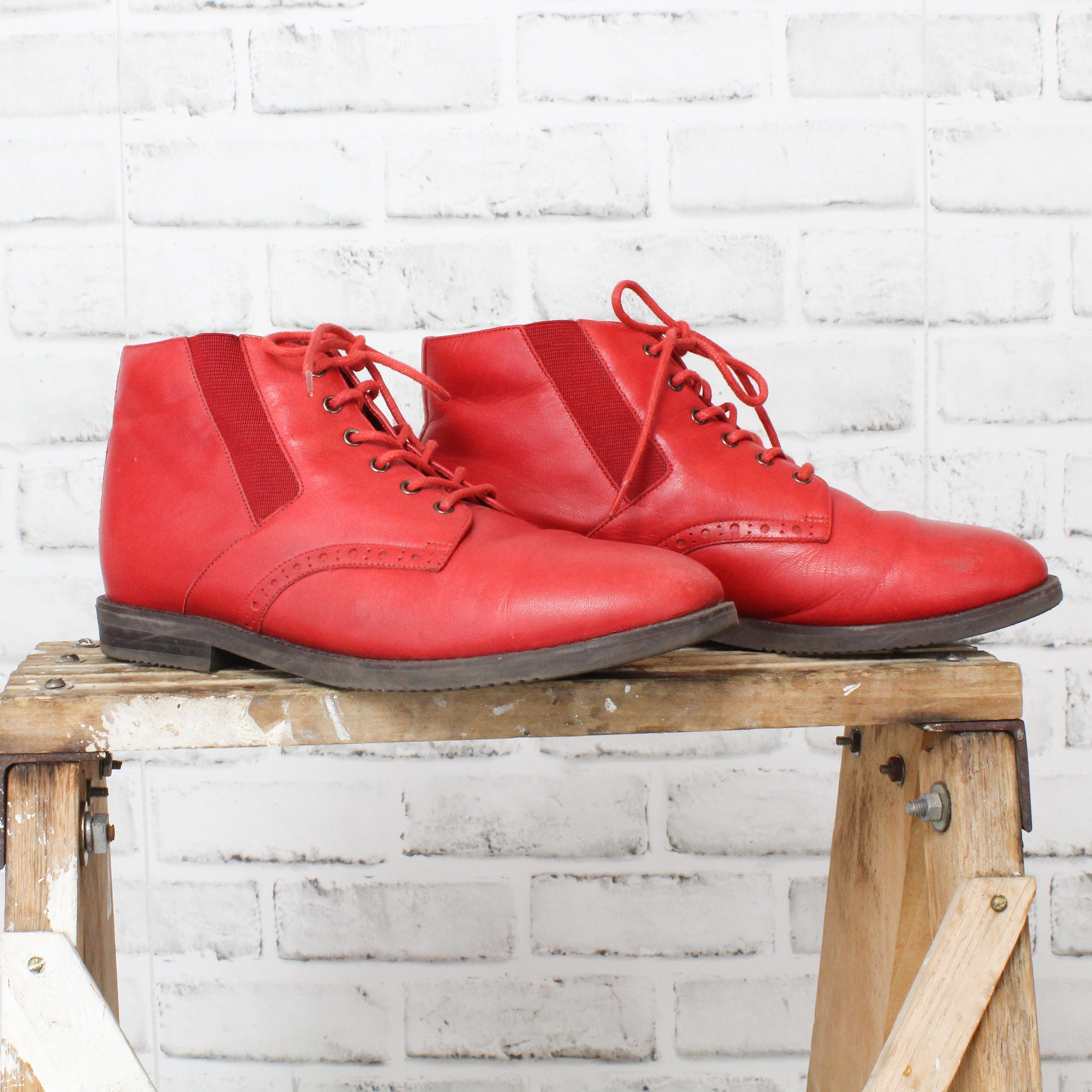 Red Leather Little Capezio Booties - Etsy