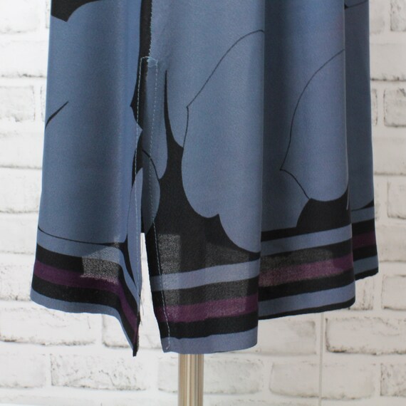 Blue/Green Flutter Sleeve Dress - Black and Purpl… - image 4