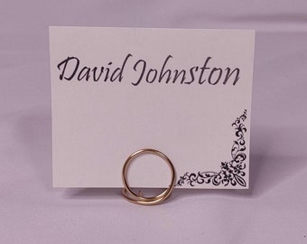 GOLD, Metal Place Card Holders (small) Name card by Cufflinked