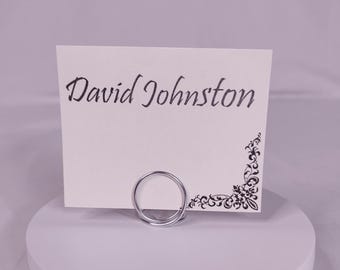 SILVER, Metal Place Card Holders (Small) wedding Pick Quantity by Cufflinked