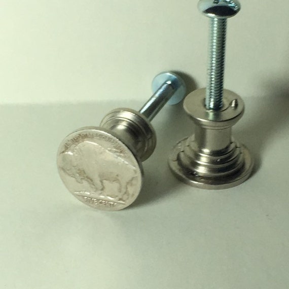 Vintage Coin Wood Drawer Pull Cabinet Knob With Indian Head