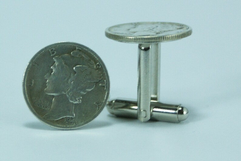 Mercury Dime Cufflinks Free Gift Bag Silver 25th Silver Anniversary 25 Year Unique Wedding
