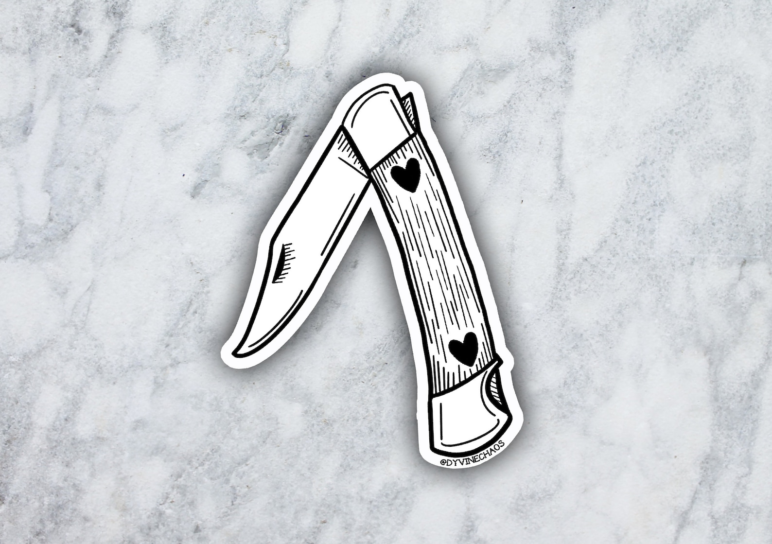 Traditional Waterproof Pocket Knife Vinyl sticker Etsy