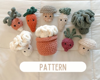 Wzór na szydełkowe pączki warzywne *PAKIET* | Warzywa szydełkowe | Zabawki szydełkowe dla dzieci