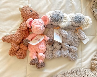 Ready to Ship Mini Animal Loveys | Baby Shower Gift | Crochet Animal Toy | First Birthday Gift | Easter Basket Gift for Kids