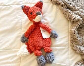 Ready to Ship Fox Snuggler | Baby Shower Gift | Crochet Animal Toy | First Birthday Gift | Easter Basket Gifts for Kids