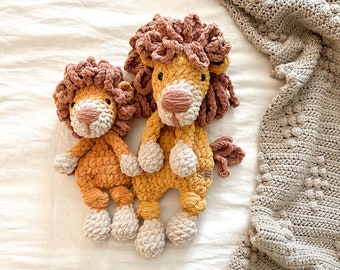 Lion Crochet Snuggler | Lion Stuffey Lovey | Baby Toddler Gift