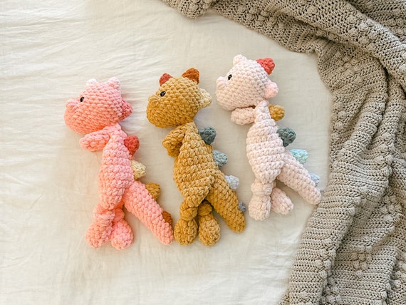 Non-Finished Dinosaur DIY Animal Beginners Crochet Kit for Adults and Kids  with Crochet Accessories and Instructions (Color : Pink)