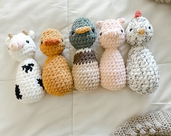 Ready to Ship Farm Animal Peg Style Dolls | Farm Animal Toys | Peg Doll Toys | Kids Easter Basket | Farm Animal Gifts | Farm Animal Birthday