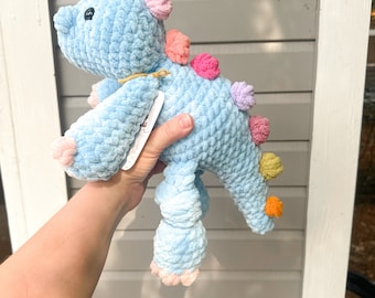 Dino Crochet Plushie | Dinosaur Stuffey  | Baby Toddler Gift | Crochet Dino | Rainbow Dino Toy | Baby Shower Gift