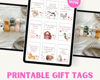 Tagi do druku: Zwierzęta gospodarskie + Zwierzęta leśne | Kartki walentynkowe ze zwierzętami | Upominki na imprezę | Tagi walentynkowe dla klasy | Tagi walentynkowe dla dzieci