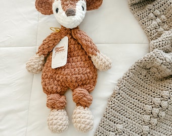 Szydełkowa maskotka Jeleń | Pluszowy renifer | Prezent dla malucha | Szydełkowy mały jeleń | Zabawka leśny jeleń | Zabawka leśne zwierzątko