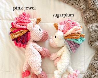 Unicorn Crochet Snuggler | Unicorn Lovey | Unicorn Toy for Kids | Rainbow Unicorn