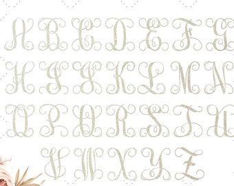 Unfinished Wood Monogram Letters, Vine Font, Craft DIY