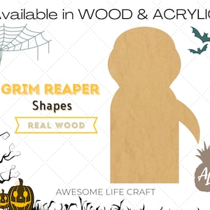 Grim Reaper Finger Puppet Wood Craft Shape Unfinished -  Portugal