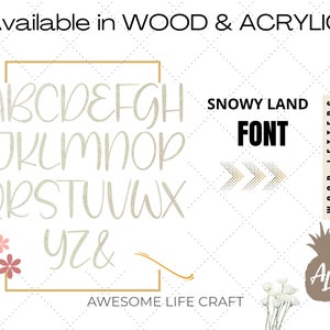 Wood Letters, Snowy Land Paintable Wooden Letters, DIY Wall Craft Letters, MDF Wood Lettering, Wall Hanging
