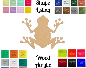 Frog Shape Cutout, MDF Wood or Acrylic, DIY Craft