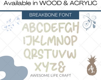 Unfinished Wooden Letters, Paintable MDF Wall Hanging Wood Letter, Breakbone Font, DIY Boys Craft