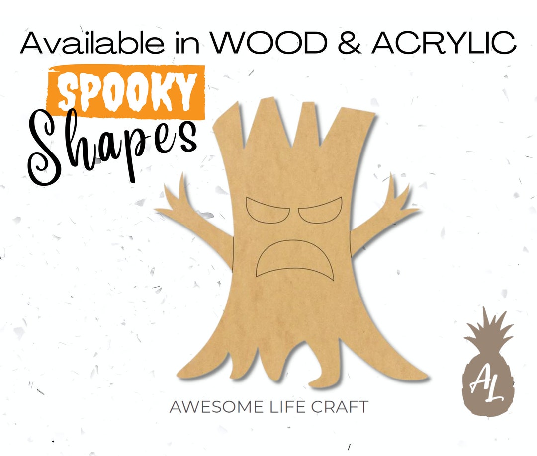 Wooden Creepy Tree Craft Shape, Unfinished Halloween Wood DIY Etsy