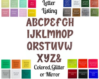 Glitter Acrylic Craft Letters: Mirror Wedding Decor, Lemon Spark Font