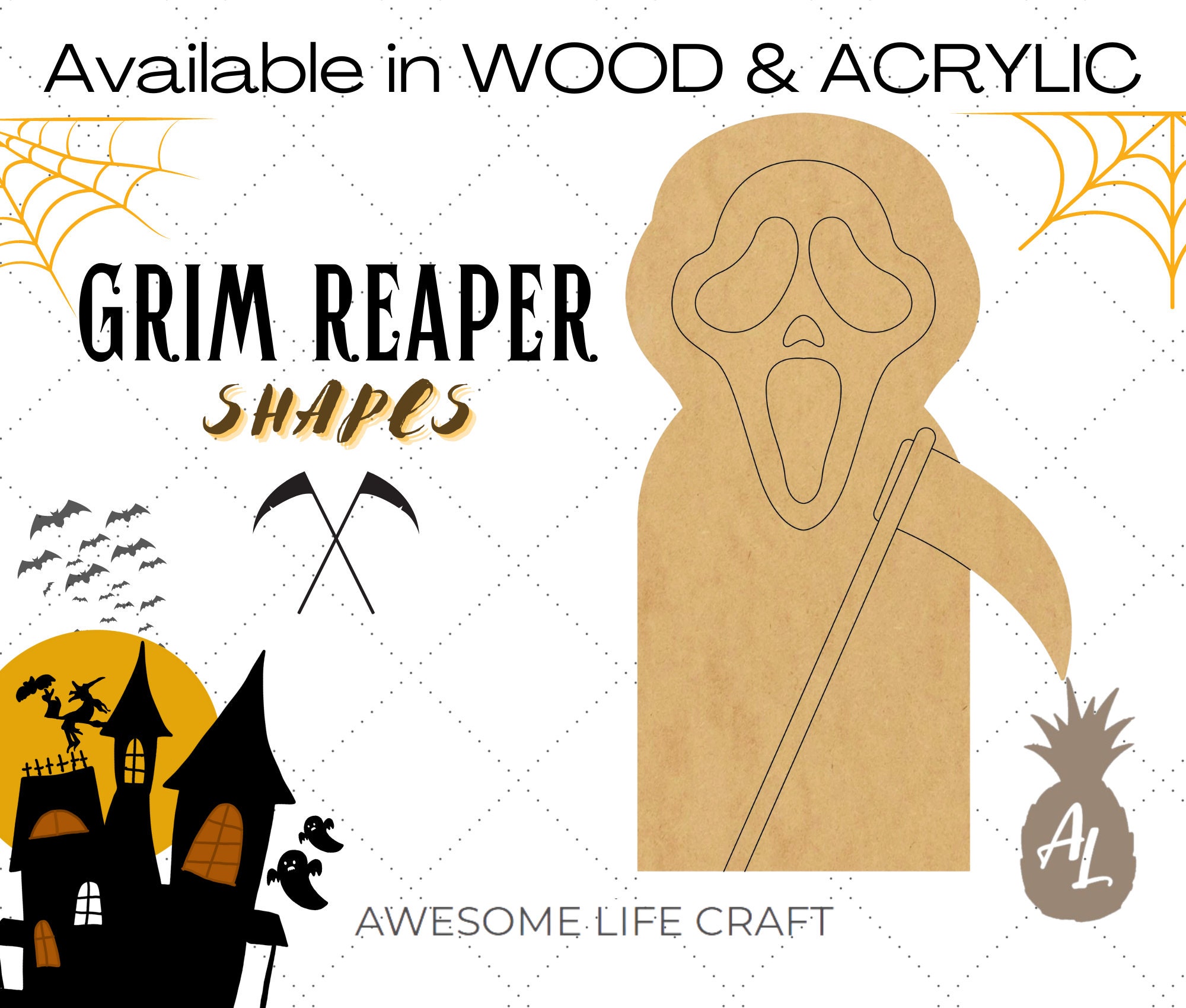 Grim Reaper Finger Puppet Wood Craft Shape Unfinished -  Portugal