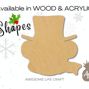 Unfinished Wooden Snowman Head Shape: DIY Craft Cutout