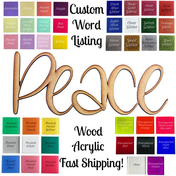 Acrylic Words Etsy