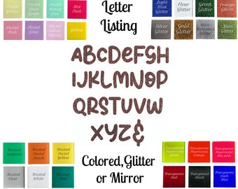 Glitter Acrylic Letters: Custom Nursery Decor, Shadow Beamer Font