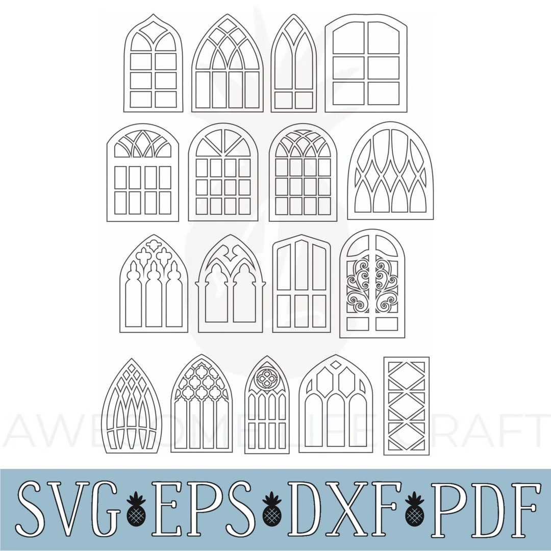 Cathedral Window Frame SVG Bundle: Laser Cut Files (digital Download ...