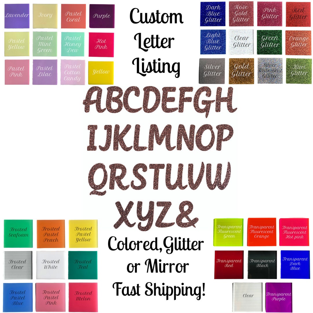 Acrylic Blank Letters, Glitter Acrylic Craft Letters, Acrylic Mirror