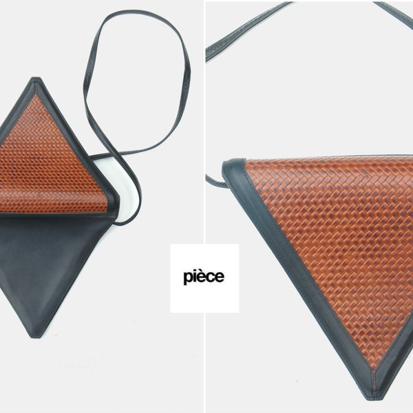Triangle woven leather bag ROBERTO VASCON 1980s