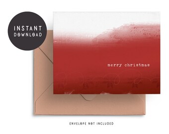NEW • Printable Watercolor Christmas Card, Digital Christmas Card, Winter Card