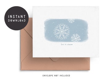NEW • Printable Snowflake Card, Digital Christmas Card, Winter Card