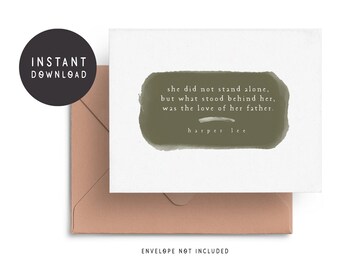 Printable Father's Day Card, Happy Father's Day Card, Watercolor and Quote Card